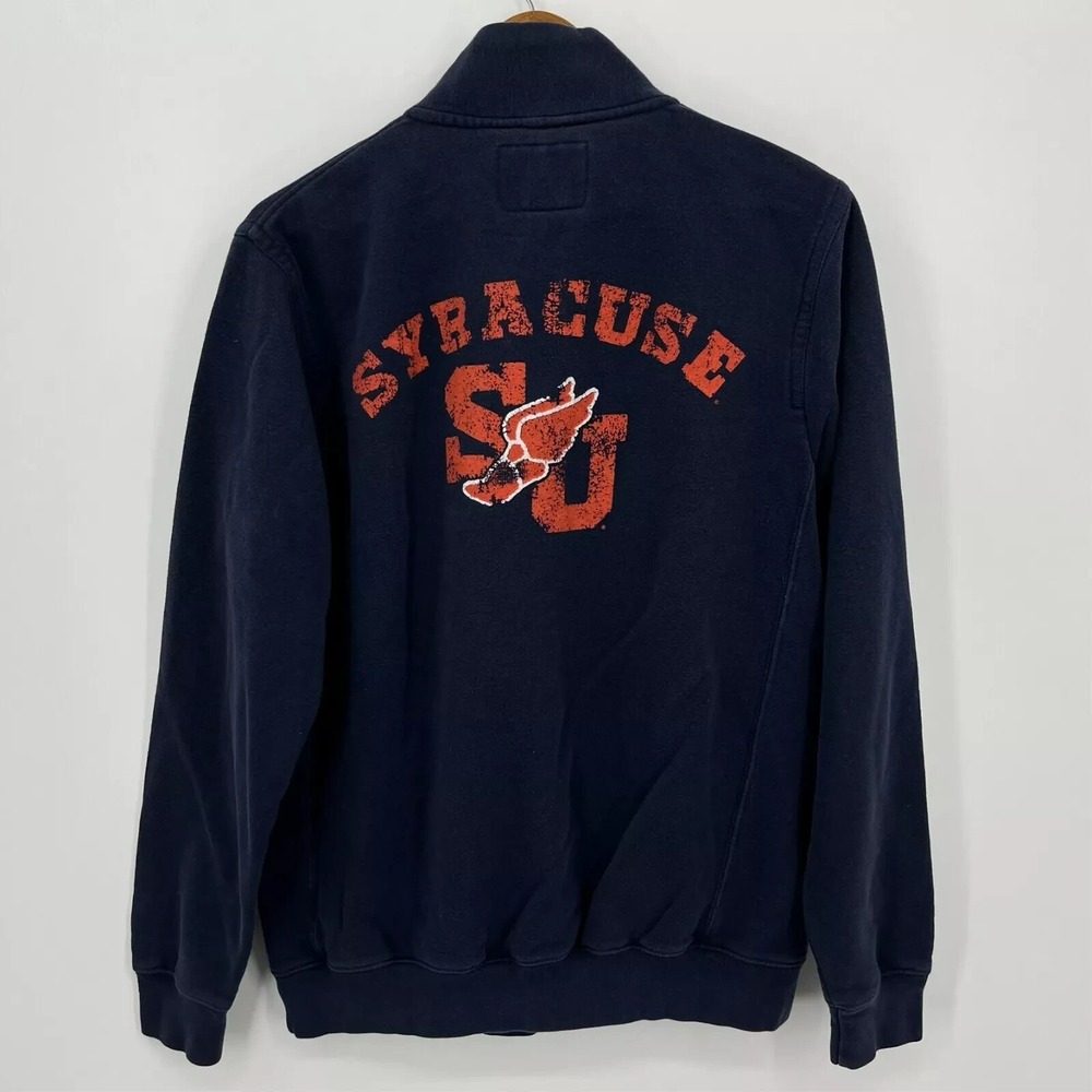 Champion Syracuse University Mens Navy Blue Quarter Zip Sweatshirt Large